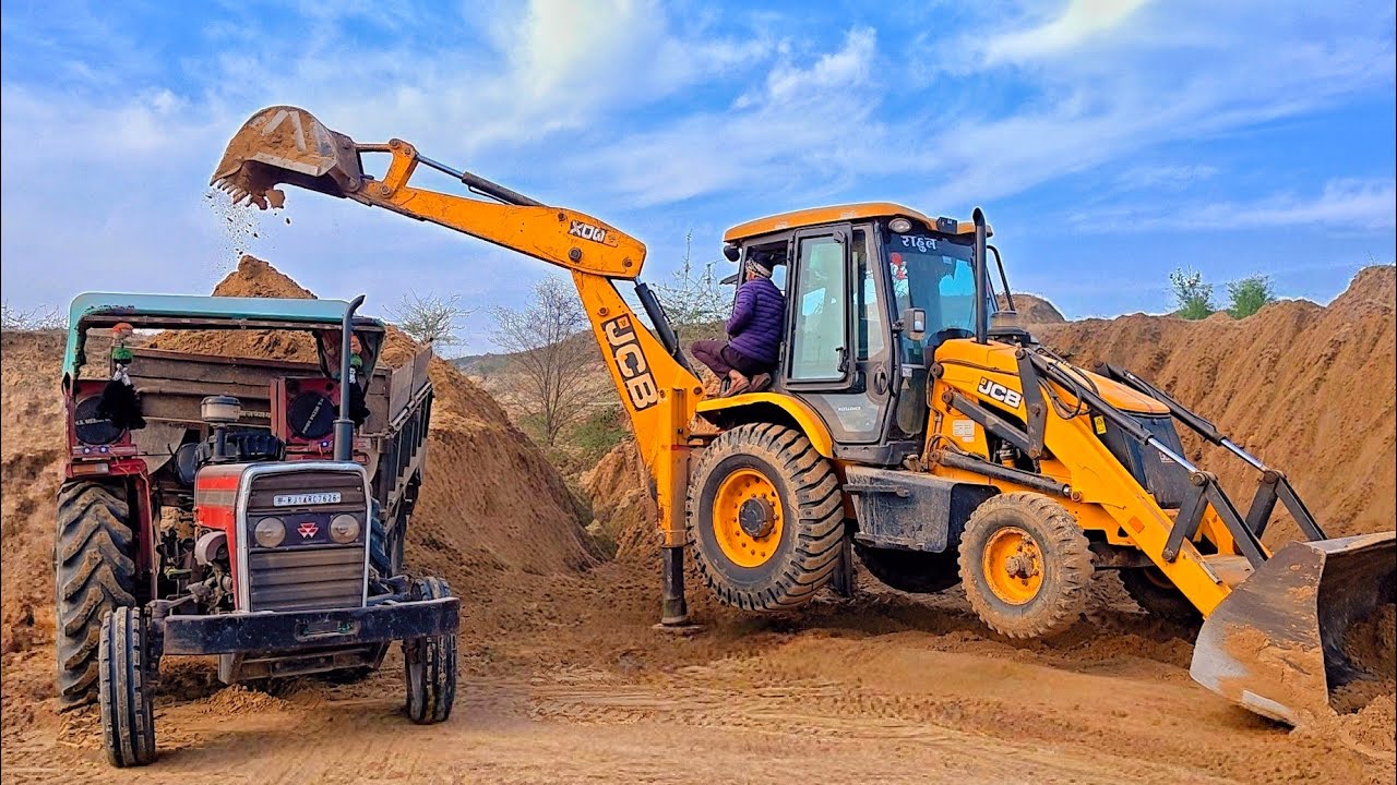 ये क्या कर दिया ड्राइवर ने JCB 3dx Mud in Trolley New Mahindra 475 got Fired while Running Models