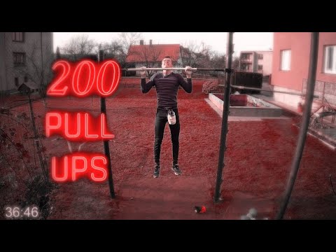 200 Pull Ups In One Set (37 Minutes Hanging Rest) / 200 Shybů V Jedné Sérii