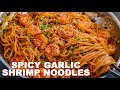 QUICK Spicy Garlic Shrimp Noodles Dinner at Home