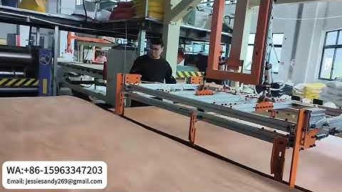 Plywood Automatic glue spreader line with glued board auto stacker machine,WA:+86-15963347203