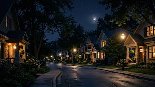 Late Night Neighborhood Ambience | Calm Background Sounds for Sleep & Focus