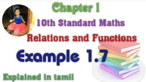 10th std maths New Syllabus(T.N)2020 Chapter-1 (Relations and Functions) Example-1.7