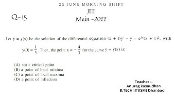 JEE-main 2022:- 25 June shift-1 Math paper Question 15 solution | #jeemain2022  #projecteducation