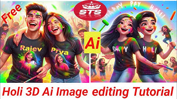 Happy Holi 3D Photo editing tutorial         I| Bing image creator tutorial #bing #ai #editing