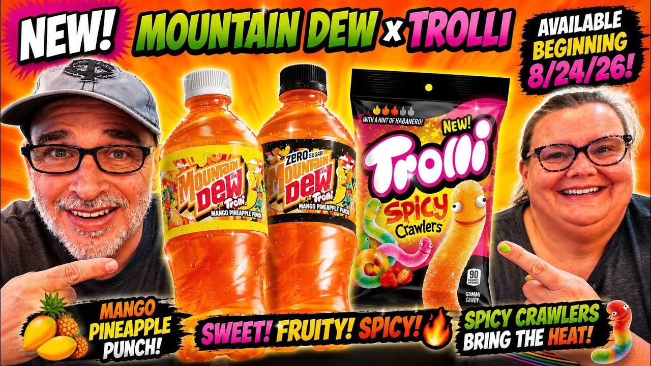 🥭🍍🔥 NEW Mountain Dew x Trolli Mango Pineapple Punch Soda +