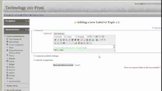 Moodle 2.x Creating Labels