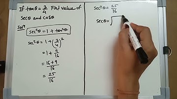 if tan theta 3 by 4 find sec theta and cos theta