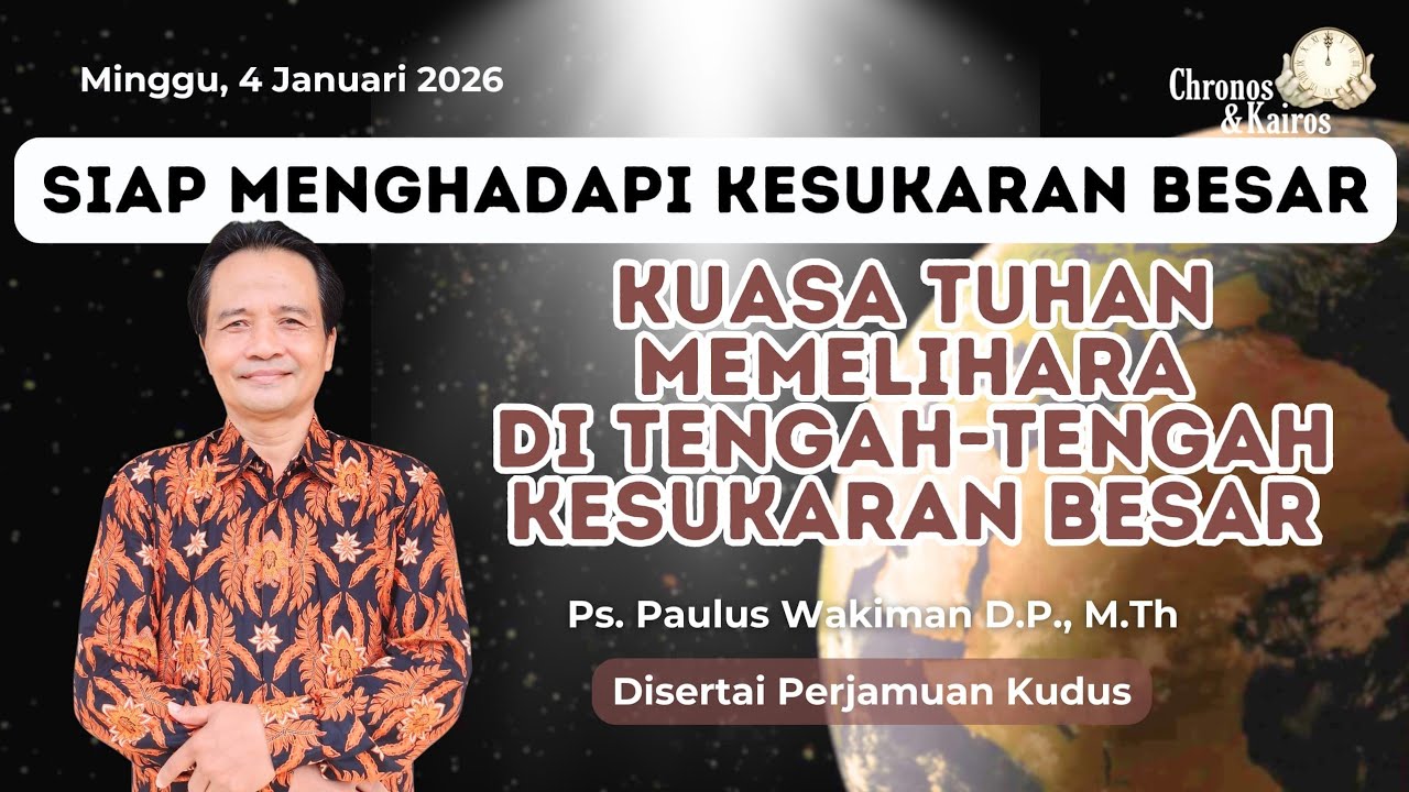 KUASA TUHAN MEMELIHARA DI TENGAH-TENGAH KESUKARAN BESAR | Chronos & Kairos | Minggu, 4 Januari 2026