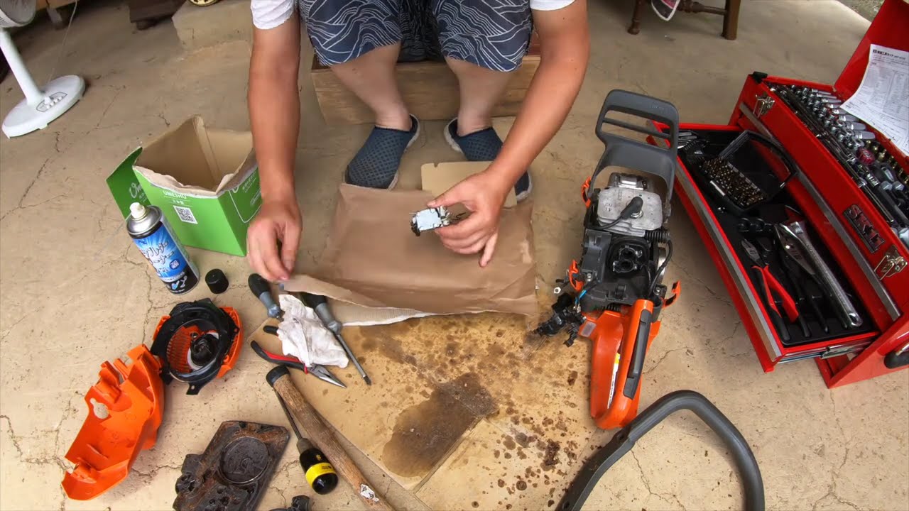 突然始動しないハスクバーナチェーンソー440e IIを修理！初心者が挑む 