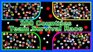 Team Survival Race ~200 countries marble race~  in Algodoo | Marble Factory