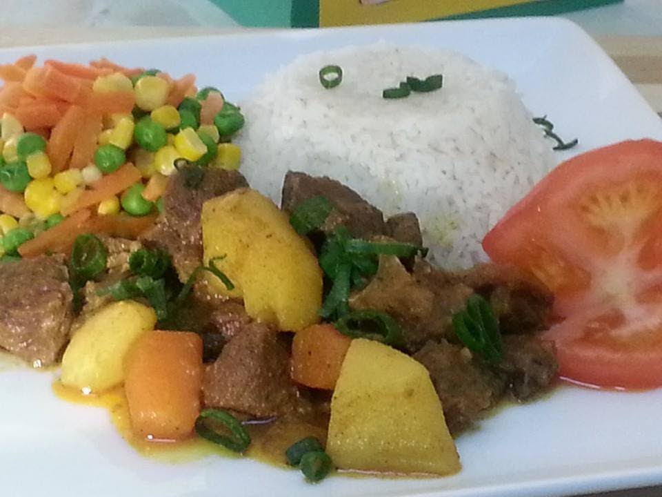 Curry Goat Father Day Diner Served With Rice & Vegetable | Recipes By Chef Ricardo | Chef Ricardo Cooking