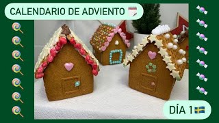 📅CASITAS DE GALLETA DE JENGIBRE🍭. Calendario de adviento internacional DÍA 1.