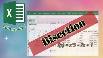 (85) 7.7.1 | f(x) = x^3 - 7x + 1, metode bisection melalui Excel, akar persamaan non linear