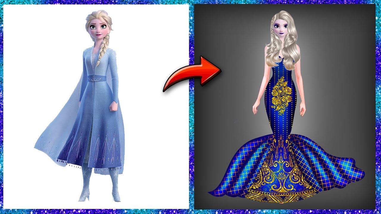 Frozen Elsa dress up transformation blue color | Elsa Anna Glow up ...