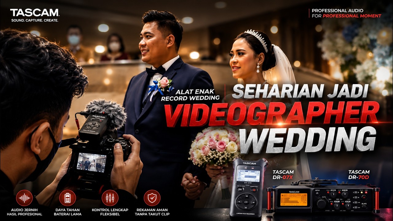 WEDDING VIDEOGRAPHER? MENDING PAKE ALAT INI AJA LANGSUNG (TASCAM DR-07X & DR-70D)