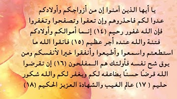 سورة التغابن 14- 18