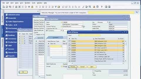 SAP Business One Product Demo - Customer Relationship Management CRM