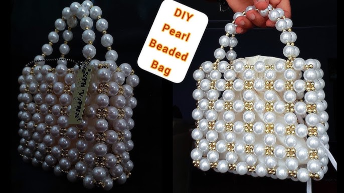 DIY VINTAGE PEARL BEADED BAG // PEARL BEAD BAG