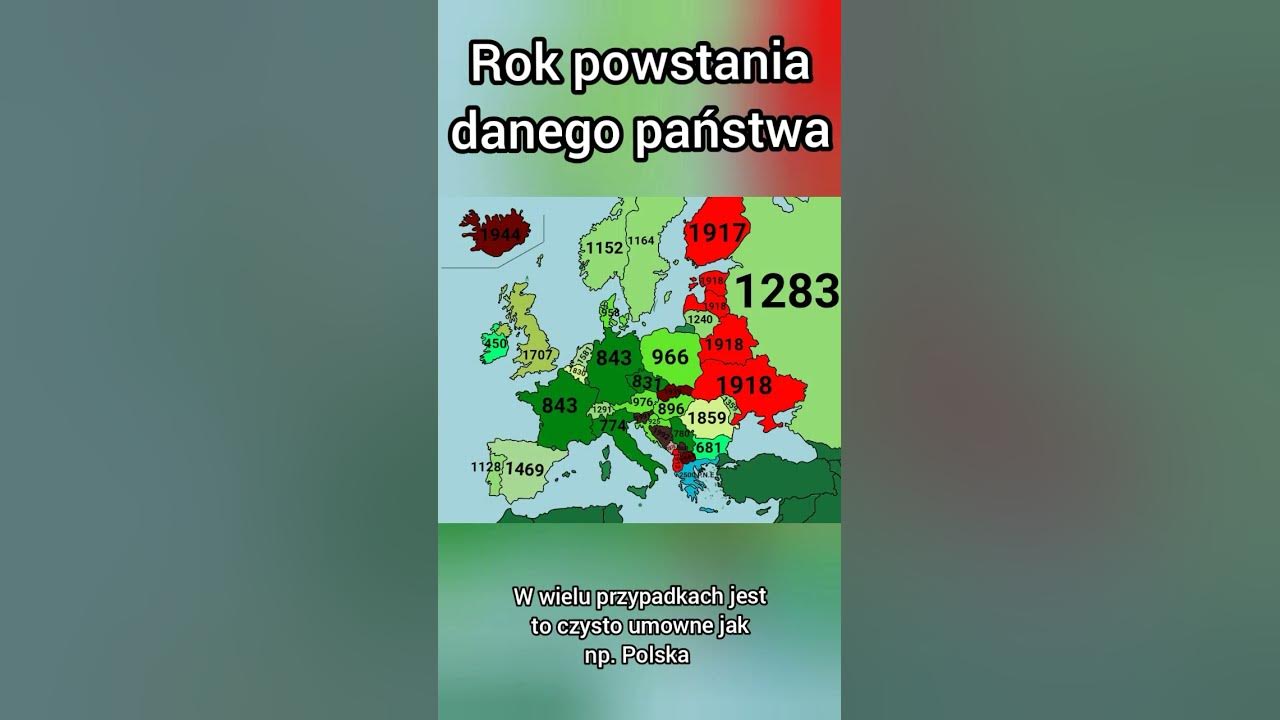 Kraje Europy Pod Względem Powierzchni W którym roku powstały państwa europy #historia #mapa #polska #europe #