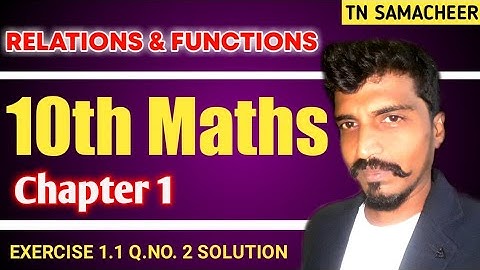 10th maths chapter 1 exercise 1.1 2nd sum | 10th std relations and functions ex 1.1 TN Samacheer