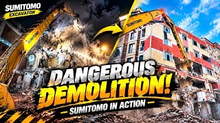 5-Story Building Demolition with Komatsu PC350🔥 112 Minutes of Destruction #demolition #fyp #usa #uk