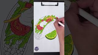 Taco Coloring for Relaxation 🌮   Calming Art Shorts 🎨 #shorts #viral #colorwithme #mexico #tacos