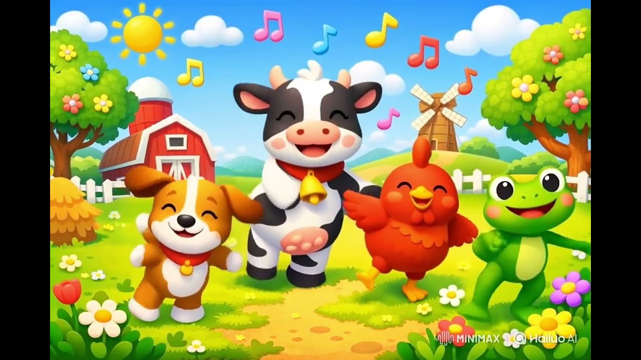 🎶Os sons dos animais 🐾 Cantar,brincar e aprender! AU AU🐶 MUU 🐮COAX COAX 🐸