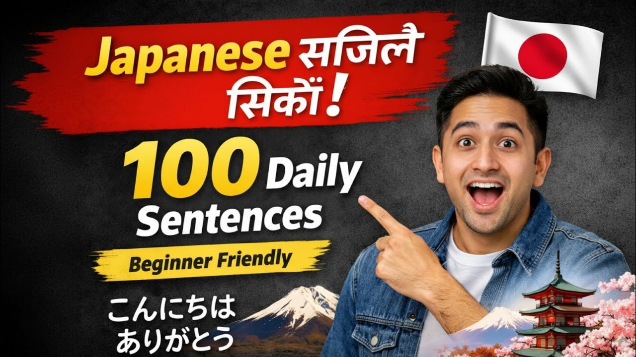 Japanese Language for Beginners 🇯🇵 | 100 Daily Use Sentences with Nepali Meaning | Part 1