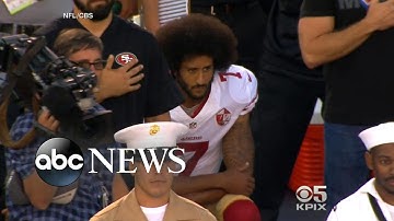 Colin Kaepernick Takes a Knee for National Anthem