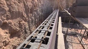 Crazy rebar Double block wall