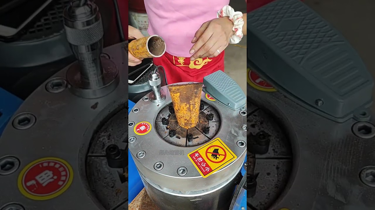 Hydraulic steel pipe shrinking machine 48 steel pipe shrinking butt joint Steel pipe shrinking..