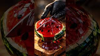 Knife Cuts Glass Watermelon Open 🍉🔪 Red Slime Oozes Out! ASMR Satisfying Cut