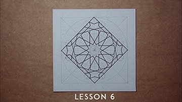 Lesson 6, very easy & simple squarish Islamic Art/Arabesque pattern