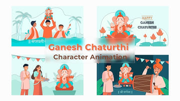 Ganesh Chaturthi 2022 Animation After Effects Templates | Flat Character गणेश चतुर्थी