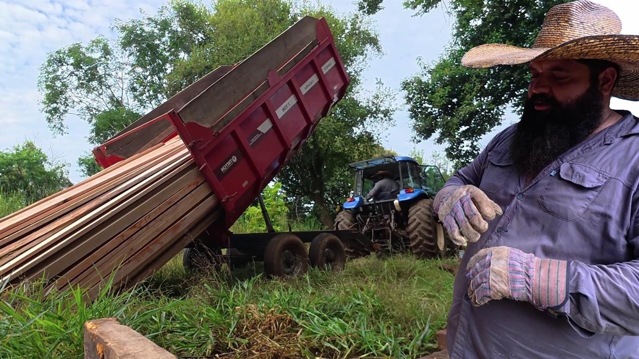 guardanda as madeiras serradas para secar e não entortar