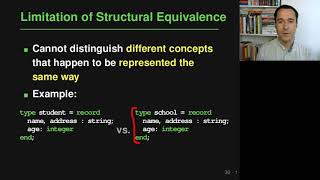 Lecture "Type Systems (Part 4, Equivalence)" of "Programming Paradigms"