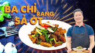 BA CHỈ RANG SẢ ỚT, rang xong lấy cơm trộn chảo cũng ngon | Cùng Cháu Vào Bếp