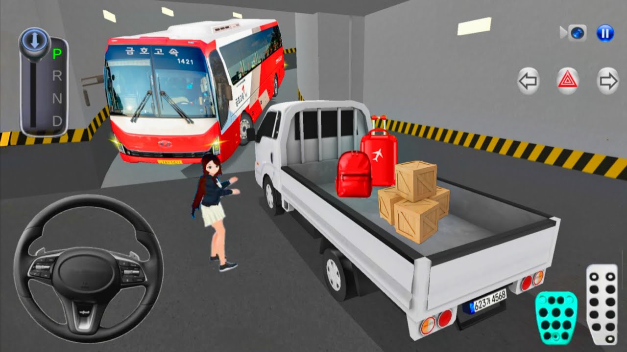 New Kia Express Bus Stuck in Parking Garage - 3D Driving Class 2026 - Car Game - 3D Driving Class