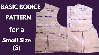 HOW TO DRAFT THE BASIC BODICE PATTERN FOR A SMALL SIZE (S) Step by Step WITH ILLUSTRATION Profile
