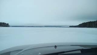 Ice Driving Lake Kallavesi, Niittylahti Bay To Korkeasaari Island. Warning I Use Navigation Chart