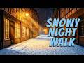 Snowy Winter Street — Cozy Night Snowfall Ambience for Deep Sleep (4 Hours)