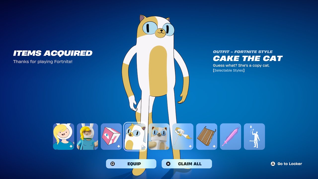 How To Get Adventure Time Cake The Cat Skin For FREE! (Fortnite) 