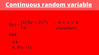 Probability density function of a continuous random variable - Solved Example 2