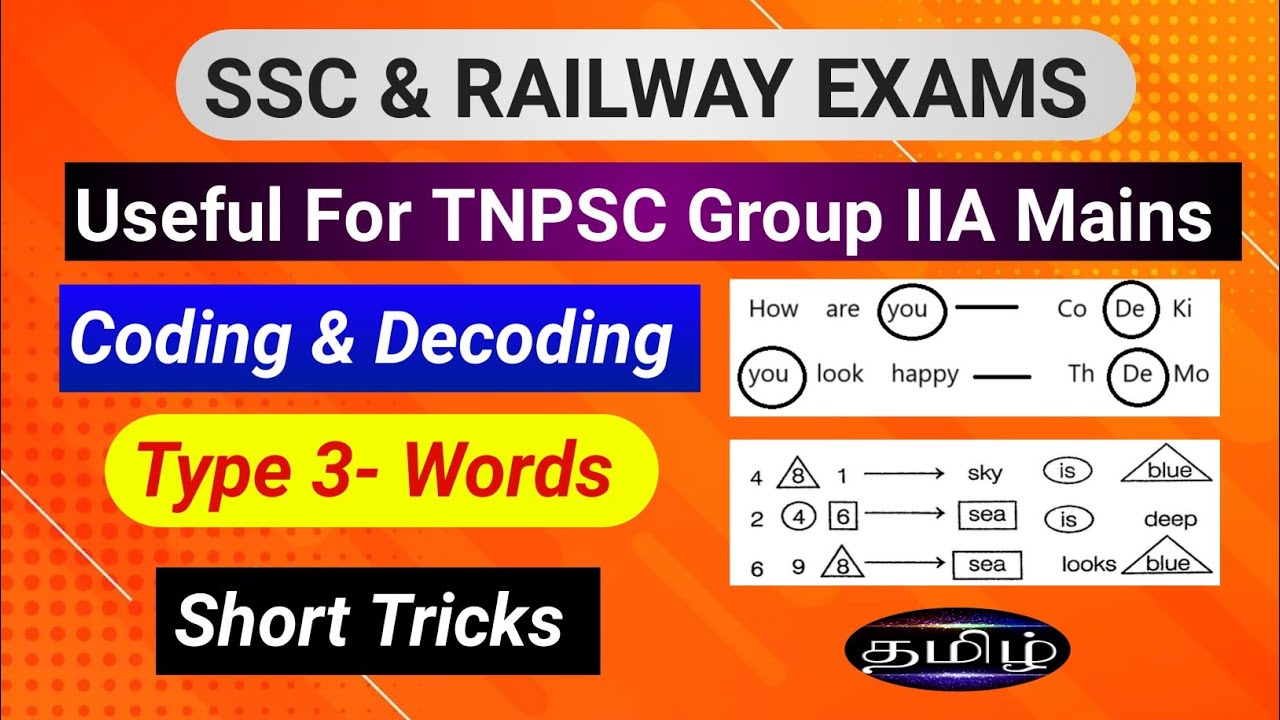 Coding and Decoding - Words in tamil 🔥🔥🔥| Short tricks | SSC CGL, CHSL ...