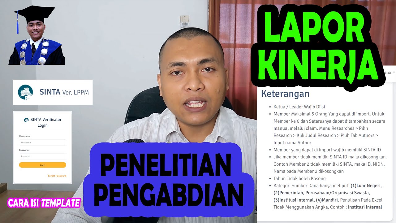 CARA MENGISI TEMPLAT KINERJA PENELITIAN PENGABDIAN SINTA DOSEN DAN LANGKAH LAPORNYA LENGKAP
