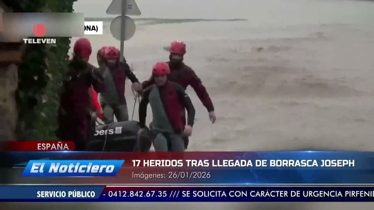17 heridos tras llegada de borrasca Joseph en España - El Noticiero emisión meridiana 26/01/26