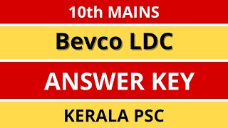 BEVCO LDC Junior Assistant 2023 Answer Key | Kerala PSC Answer key 10th Mains | PSC Learning App