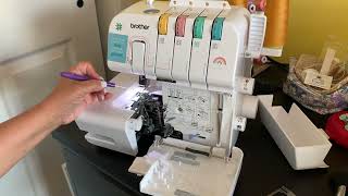 Doing a Rolled Hem on the Brother 1034DX Serger vs on the Brother SE1900. Different look and method!
