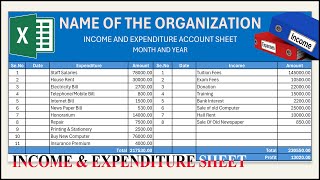 MS Excel Tutorial: Personal Income and Expenditure Account Format || Monthly Balance Sheet MS Excel