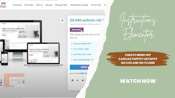Instructions Elementor - Create Menu Off -CanVas Poppot Hotspot - No CSS and no plugin